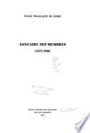 Annuaire des membres
