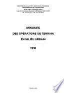 Annuaire des opérations de terrain en milieu urbain 1996