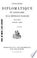 Annuaire diplomatique et consulaire de la République française pour ...