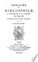 Annuaire du bibliophile, du bibliothécaire et de l'archiviste
