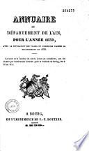 Annuaire du département de l'Ain pour l'an...
