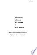 Annuaire ... du Departément des sciences de l'homme et de la société