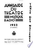 Annuaire du théâtre, musique, radio