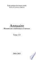 Annuaire - Ecole pratique des hautes études, Section-sciences religieuses