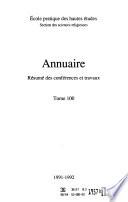 Annuaire - Ecole pratique des hautes études, Section-sciences religieuses