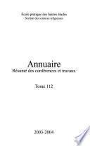 Annuaire - Ecole pratique des hautes études, Section-sciences religieuses