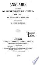 Annuaire historique du departement de l'Yonne