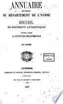 Annuaire historique du departement de l'Yonne