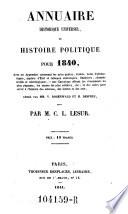 Annuaire historique, ou histoire politique et litteraire ... par C(harles) l(ouis) Lesur