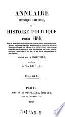Annuaire historique, ou histoire politique et litteraire ... par C(harles) l(ouis) Lesur