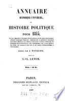 Annuaire historique, ou histoire politique et litteraire ... par C(harles) l(ouis) Lesur