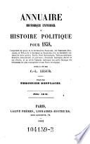 Annuaire historique, ou histoire politique et litteraire ... par C(harles) l(ouis) Lesur