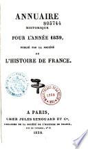 Annuaire historique pour l'année