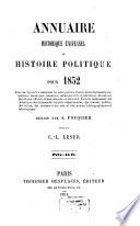Annuaire historique universel ou histoire politique