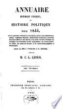 Annuaire historique universel ou histoire politique