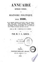 Annuaire historique universel, ou Histoire politique pour ... C.L. Lesur