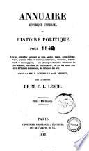 Annuaire historique universel, ou Histoire politique pour ... C.L. Lesur