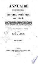 Annuaire historique universel, ou Histoire politique pour ...