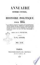 Annuaire historique universel, ou Histoire politique pour ...