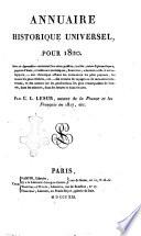 Annuaire historique universel, pour ...