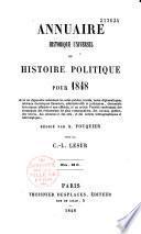 Annuaire historique universel .....précédé d'une introduction ou tableau de la situation politique, à la fin de 1817....