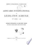 Annuaire international de legislation agricole