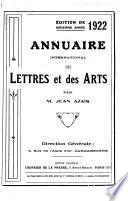 Annuaire international des lettres et des arts de langue ou de culture franc̜aise