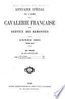 Annuaire spécial de l'arme de la cavalerie française et du service des remontes