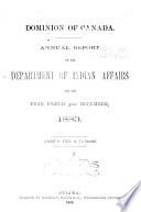 Annual report of the Department of Indian Affairs