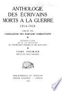 Anthologie des écrivans morts à la guerre, 1914-1918
