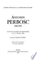 Antonin Perbosc, 1861-1944