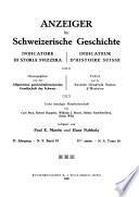 Anzeiger für schweizerische Geschichte