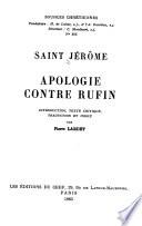 Apologie contre Rufin