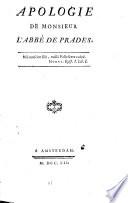 Apologie de Monsieur l'abbé de Prades..