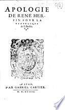 Apologie de René Herpin pour la Republique de I. Bodin