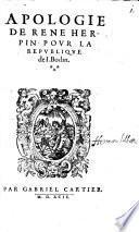 Apologie pour la Republique de J. Bodin