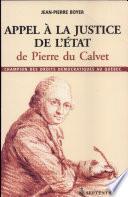 Appel à la justice de l'Etat de Pierre du Calvet