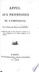 Appel aux promesses de l'Empereur, etc