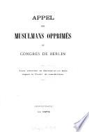 Appel des Musulmans opprimés au congrès de Berlin