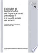 Application De La Communication Des Risques Aux Normes Aliment Aires Et a La Securite Sanitaire Des Aliments