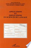 Applications et implications en sciences du langage