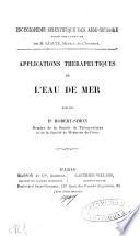 Applications thérapeutiques de l'eau de mer