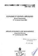 Applied Economics and Management