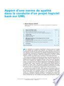 Apport D'une Norme de Qualite Dans la Conduite d'un Projet Logiciel Base sur UML
