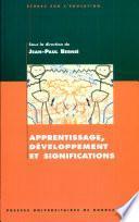 Apprentissage, développement et significations