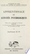 Apprentissage et activités psychologiques