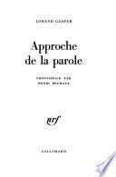 Approche de la parole