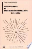 Après-guerre et sensibilités littéraires (1919-1924)