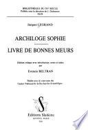 Archiloge Sophie ; Livre de bonnes meurs