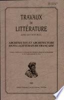 Architectes et architecture dans la littérature française